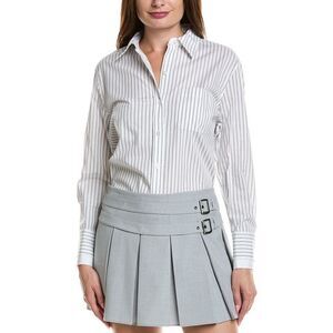 Kenneth Cole Womens  Oversized Shirt, White